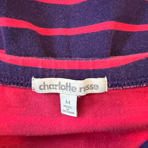 Hot pink & purple stripped strapless mini dress - medium - Picture 3 of 3